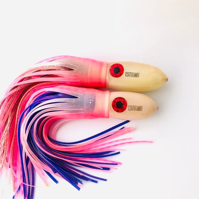 Tsutomu Lures-Tsutomu Lures Must Have Blunt Bullet Strawberry Pearl 9 &quot; or 11&quot; - Bill Rash Abused!-Used Lures