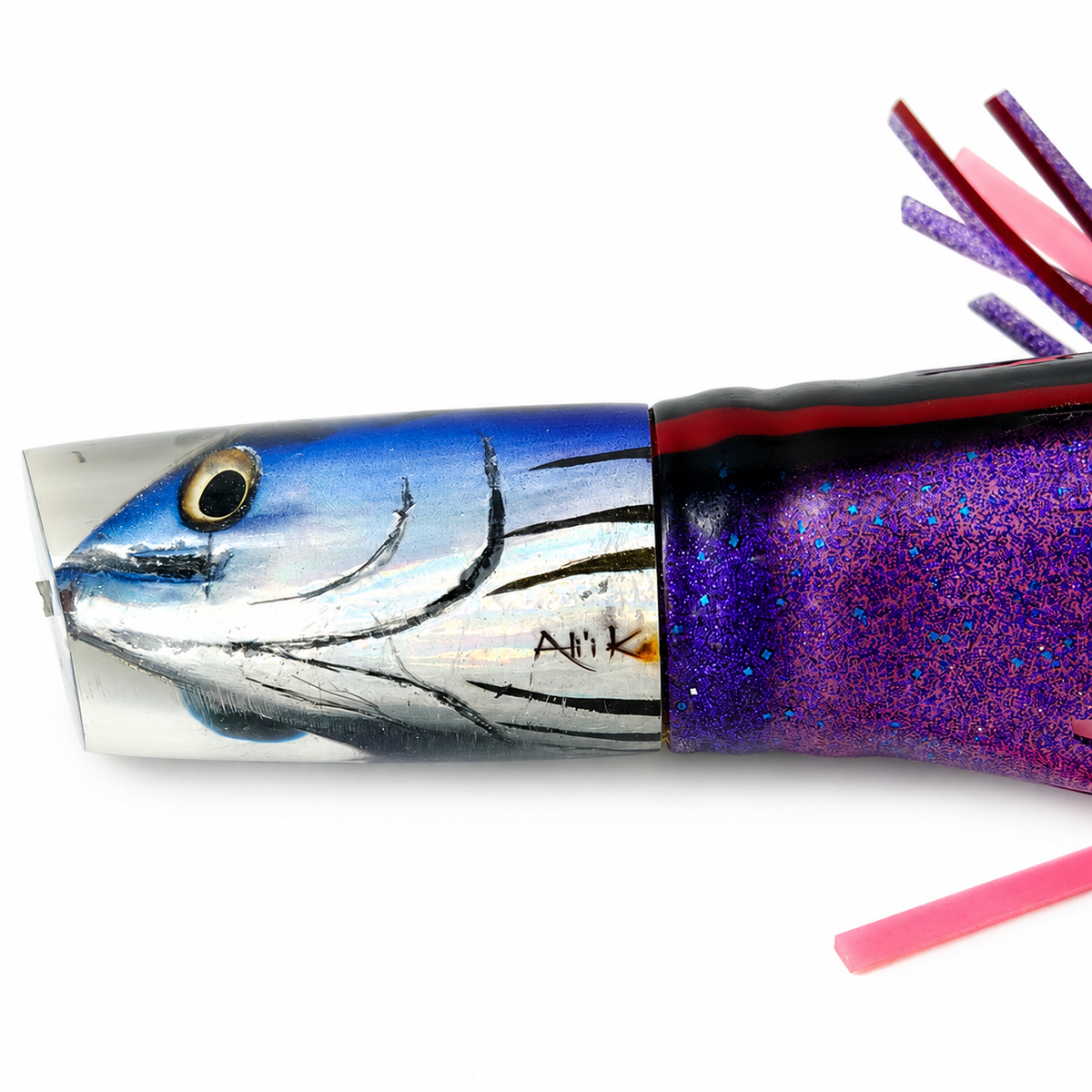 Alii Kai Lures Nifty 50 Fish Head 14” Skirted 8.2 oz|  Like New