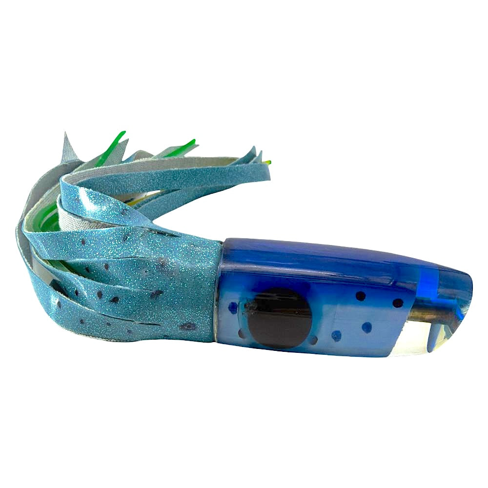 Alii Kai Lures Medium Plunger Blue Skirted 5.6 oz Used As IS Bug