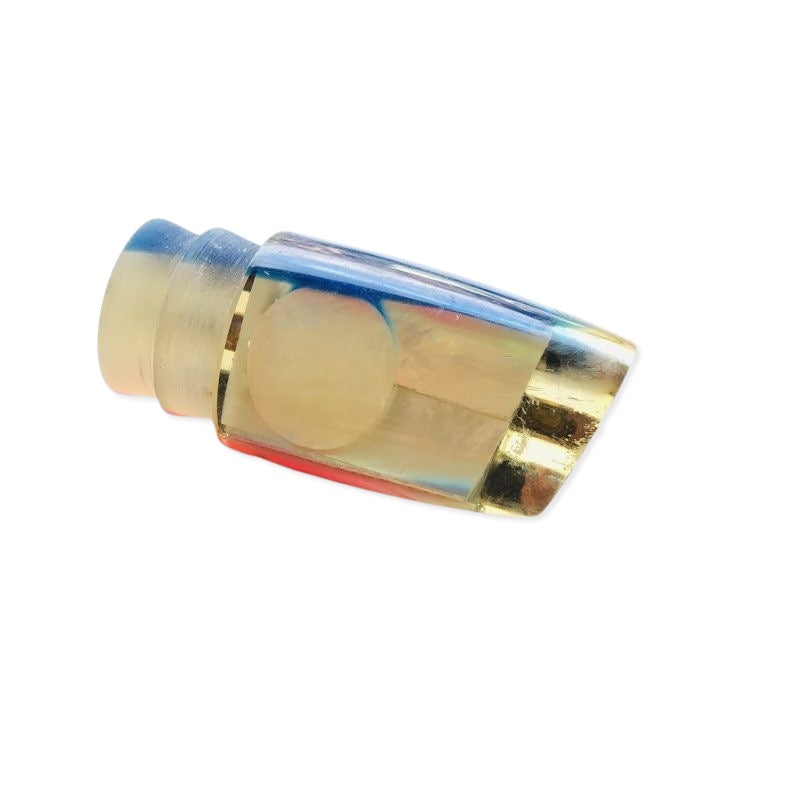 Futa Lures Vintage Heavy  12" Plunger 2 Jet Battle Scars Blue Pink 9.5 oz - Used - Default Title (FL-2025-03-01)