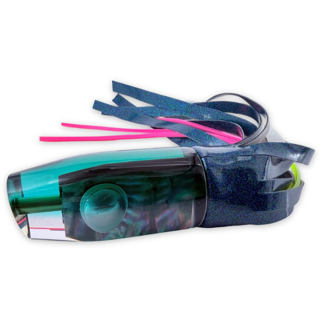 Vanderhoek Lures Green Plunger 12” Bue with Shakey Eyes 5.5 oz Vinyl Skirted New
