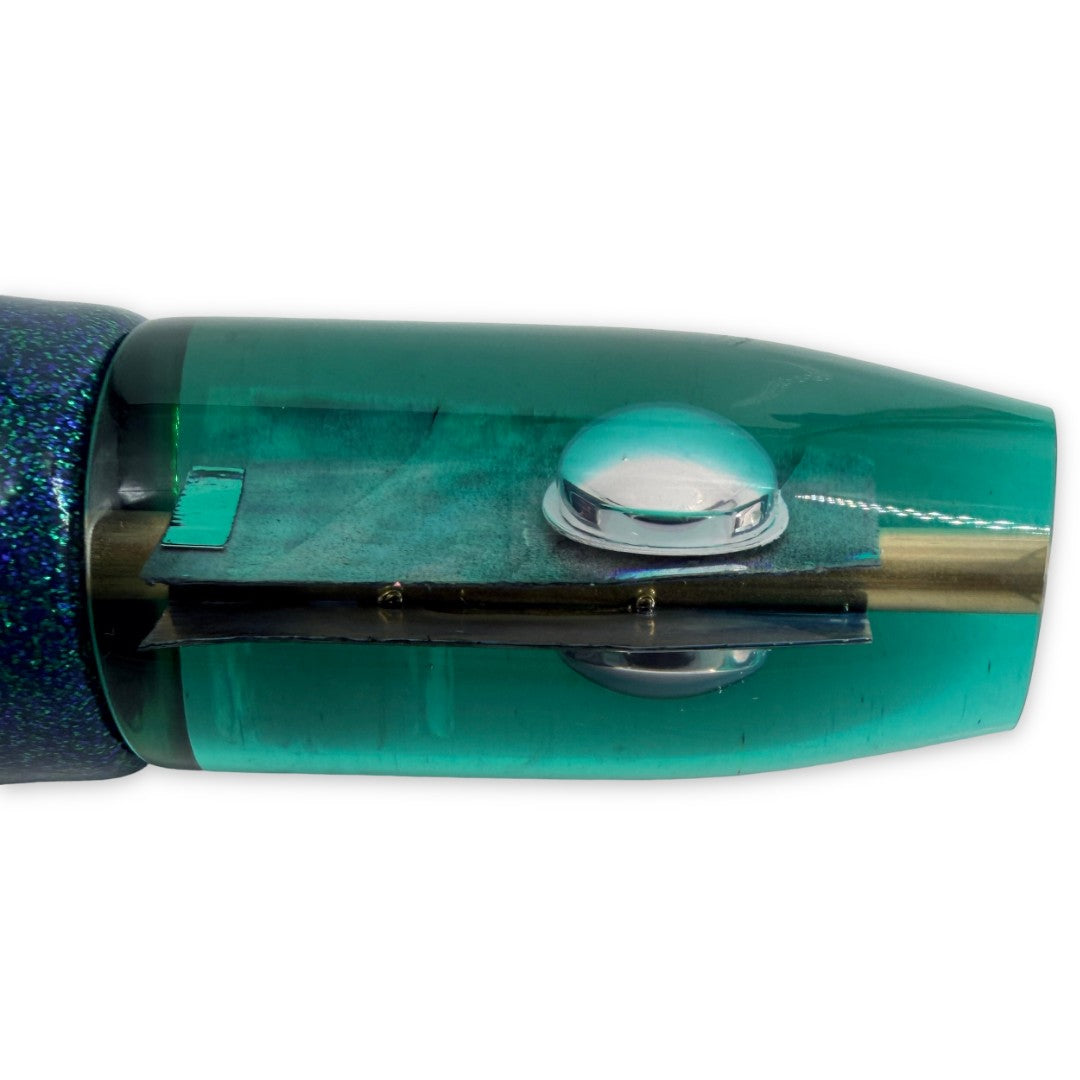 Vanderhoek Lures Green Plunger 12” Bue with Shakey Eyes 5.5 oz Vinyl Skirted New