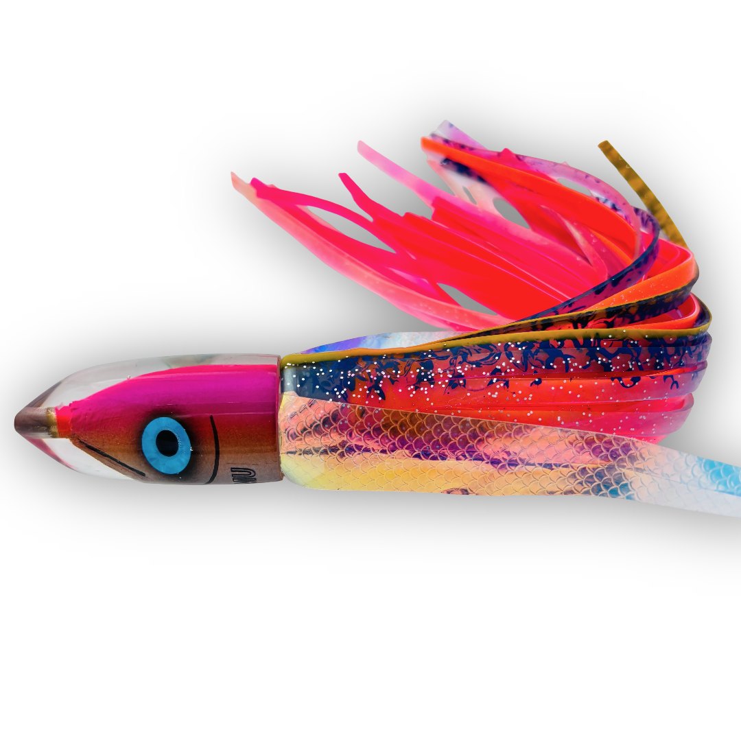 Tsutomu Lures Fish Head Bullet 12" "Da Amaebi" Pink 8 oz  Skirted New (Copy)