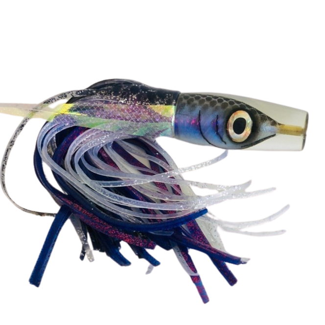Tsutomu Lures Silky Milky Fish Head invert 12"  Skirted – Like New