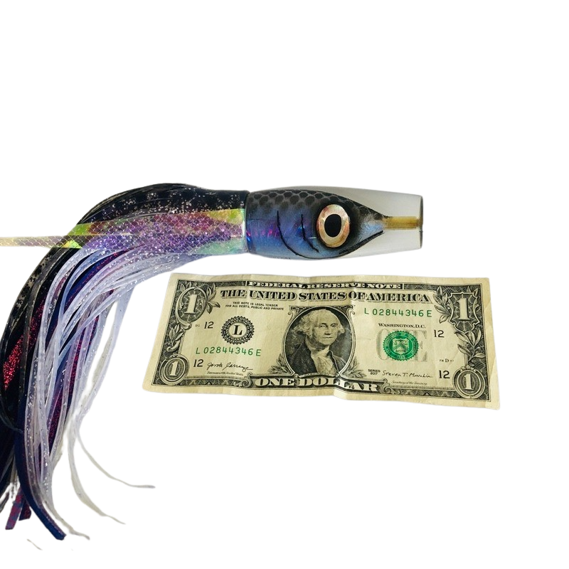 Tsutomu Lures Silky Milky Fish Head invert 12"  Skirted – Like New