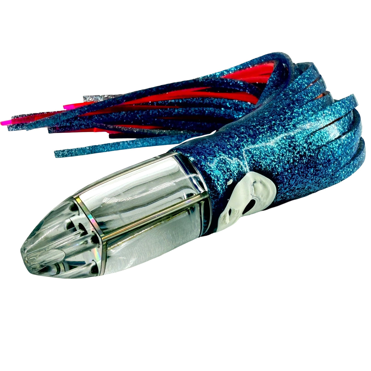 Koya Lures Karma 8" Jetted Bullet – Mirror Insert – Blue Sparkle & Pink Yamashita Skirts – New