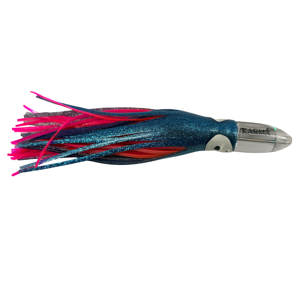 Koya Lures Karma 8" Jetted Bullet – Mirror Insert – Blue Sparkle & Pink Yamashita Skirts – New