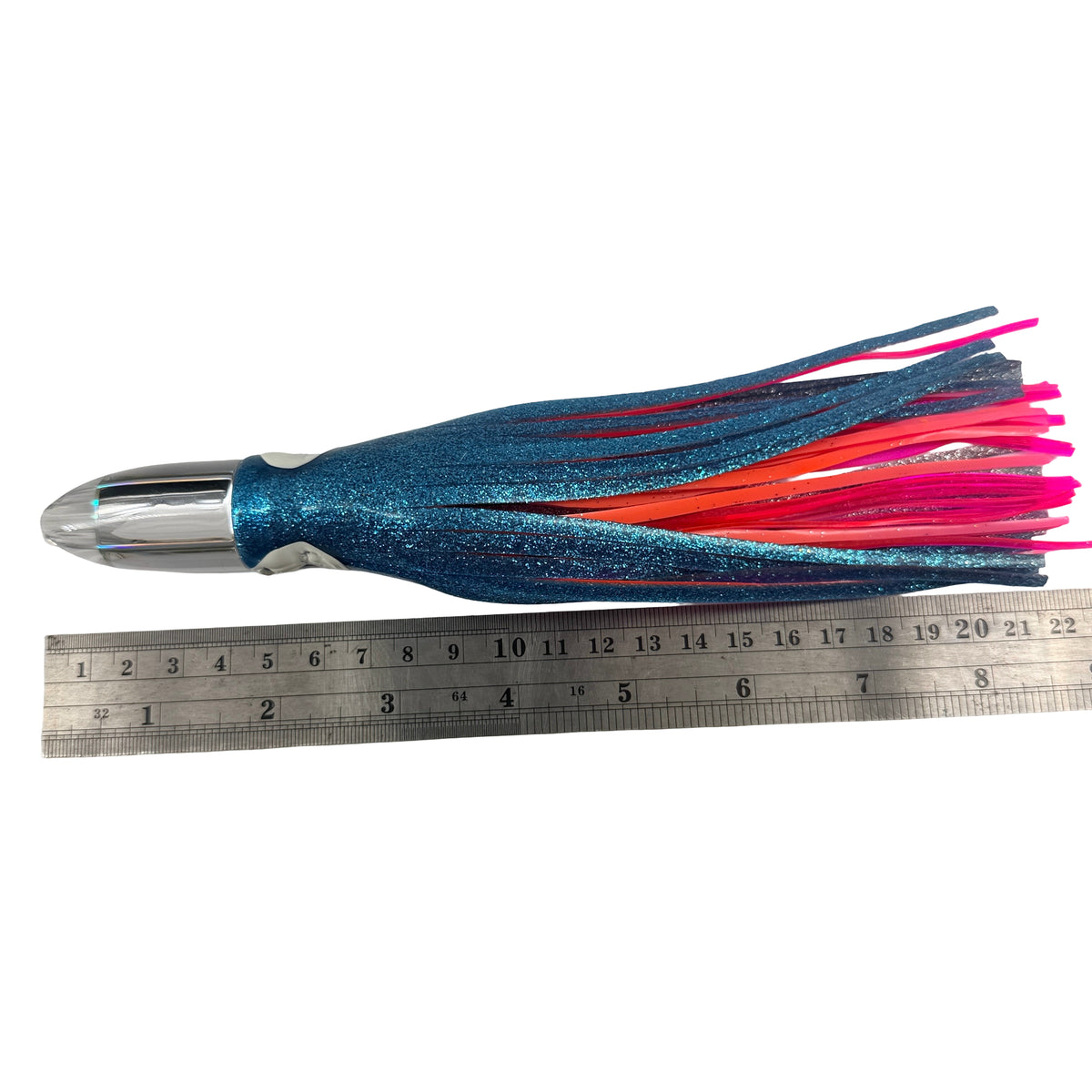 Koya Lures Karma 8" Jetted Bullet – Mirror Insert – Blue Sparkle & Pink Yamashita Skirts – New