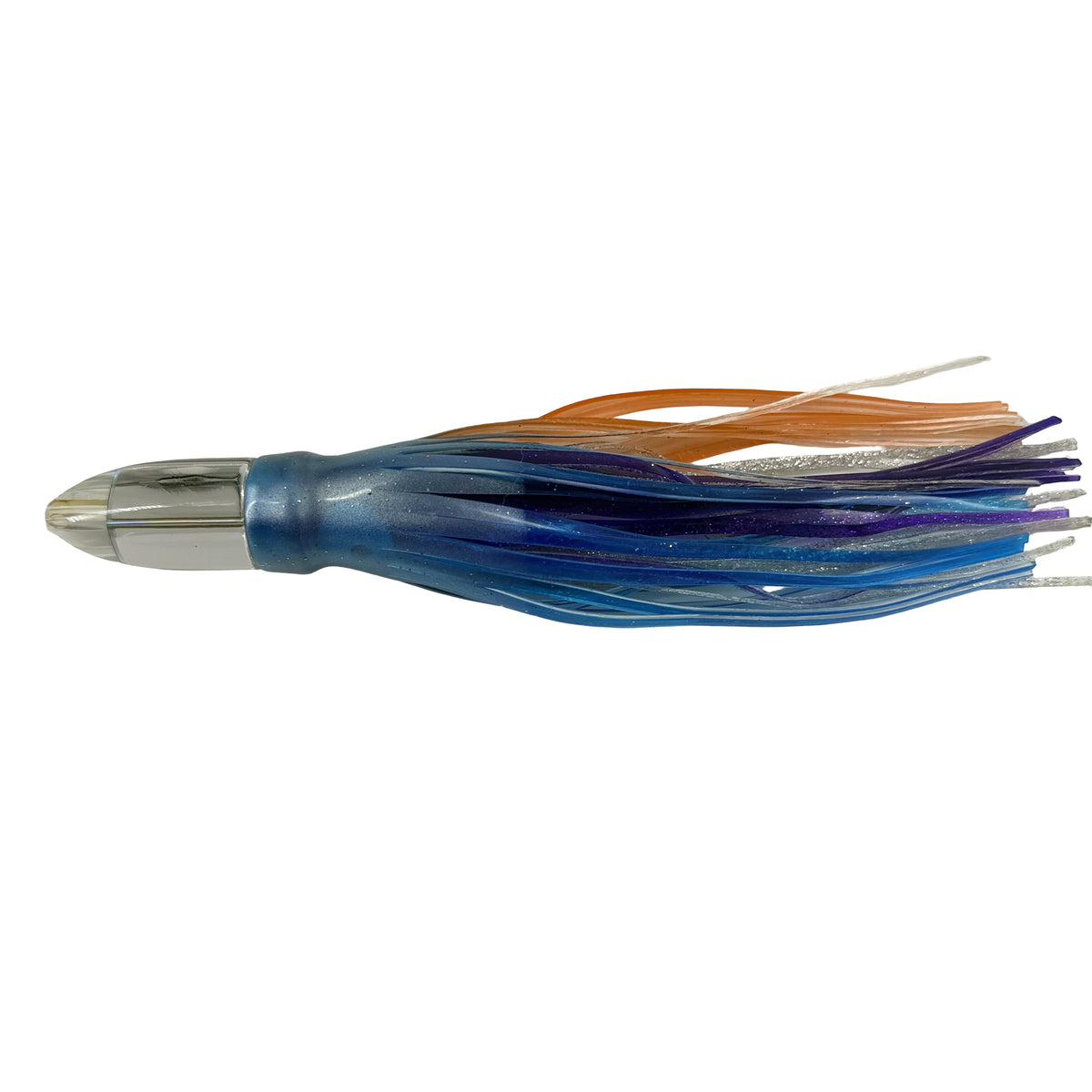 Koya Lures Karma 8" Jetted Bullet – Mirror Insert – Blue & Salmon Yamashita Skirt– New 01