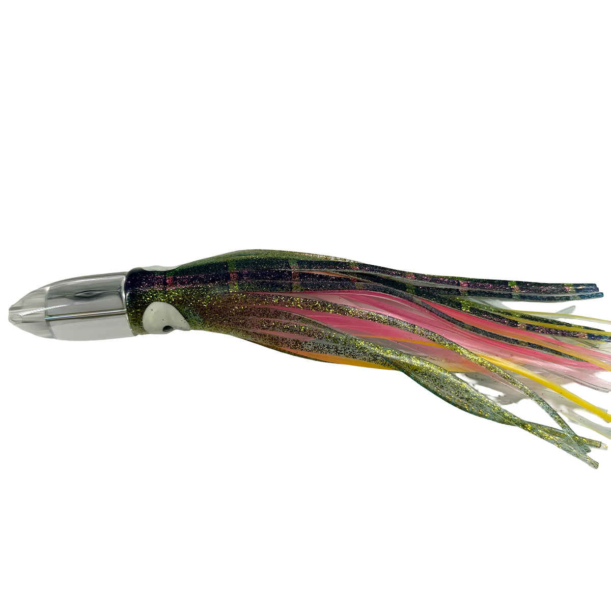 Koya Lures Karma 8" Jetted Bullet – Mirror Insert – Green UV & Pink Yamashita Skirts New