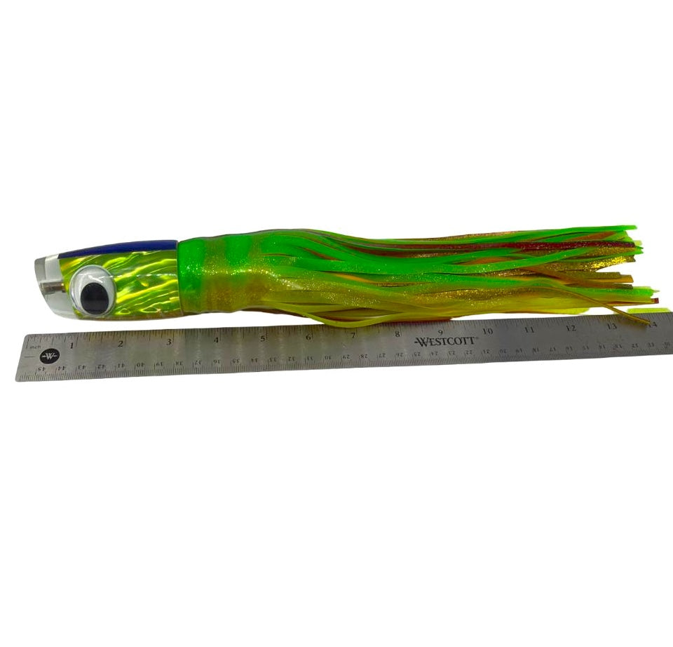 Alii Kai Lures Plunger 14” Mahi Green Skirted  10.4 oz New