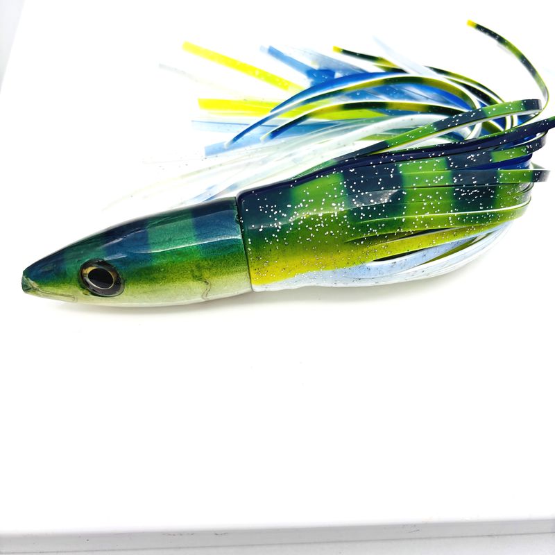 Ali’i Kai Lures Fish Head Green OR Blue Scad Opelu 10” - Skirted New Old Stock