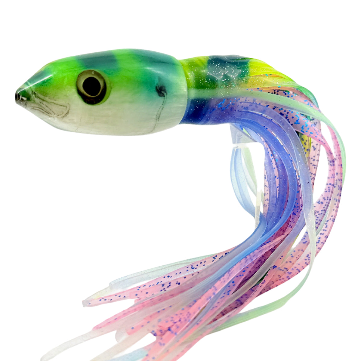 Alii Kai Lures Fish Head 12” Bullet Green Blue Skirted – Pre-owned