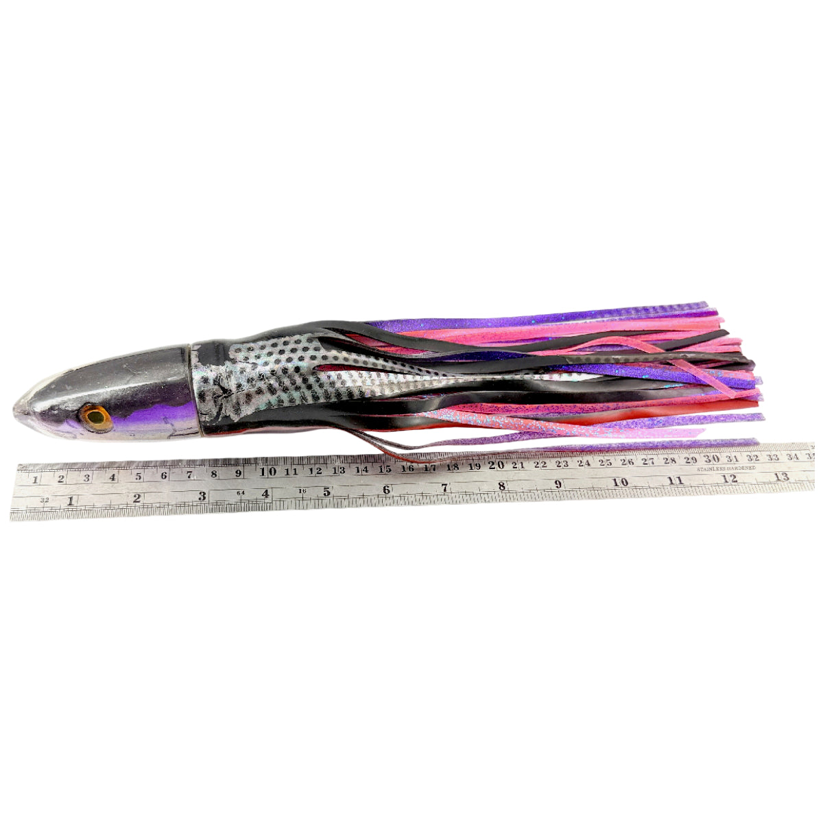 Alii Kai Lures Fish Head 14” Bullet Purple Aku HEAVY Skirted Pre-owned