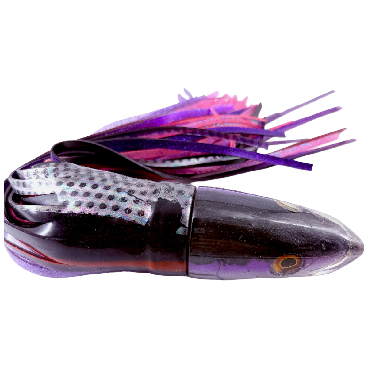 Alii Kai Lures Fish Head 14” Bullet Purple Aku HEAVY Skirted Pre-owned