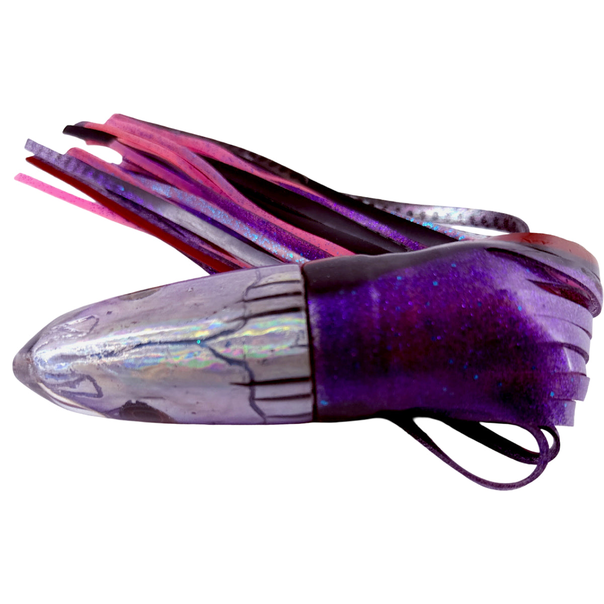 Alii Kai Lures Fish Head 14” Bullet Purple Aku HEAVY Skirted Pre-owned