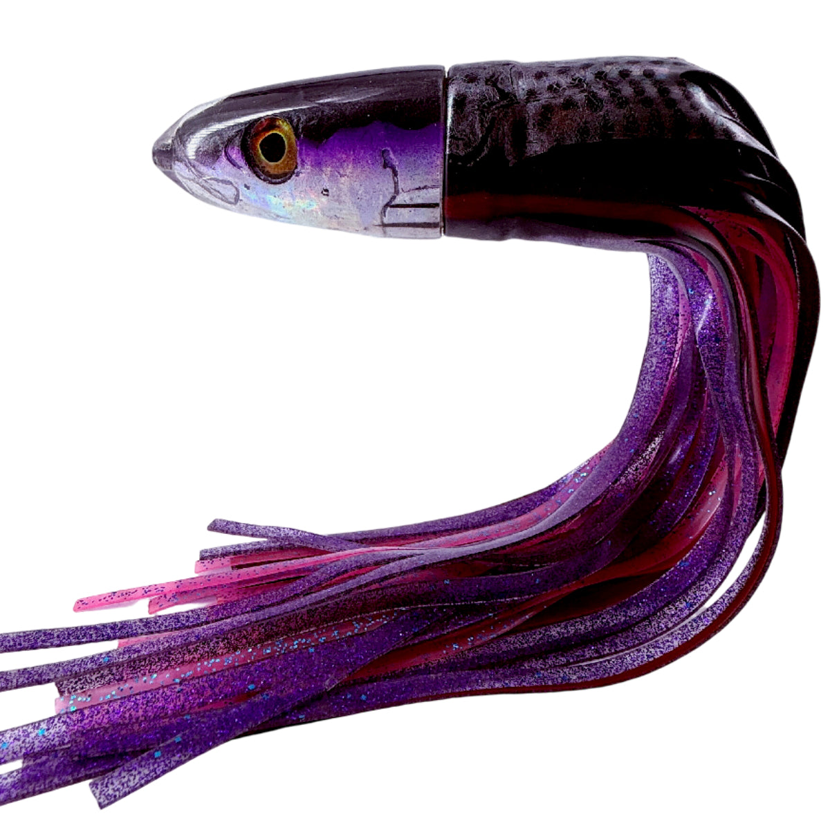 Alii Kai Lures Fish Head 14” Bullet Purple Aku HEAVY Skirted Pre-owned