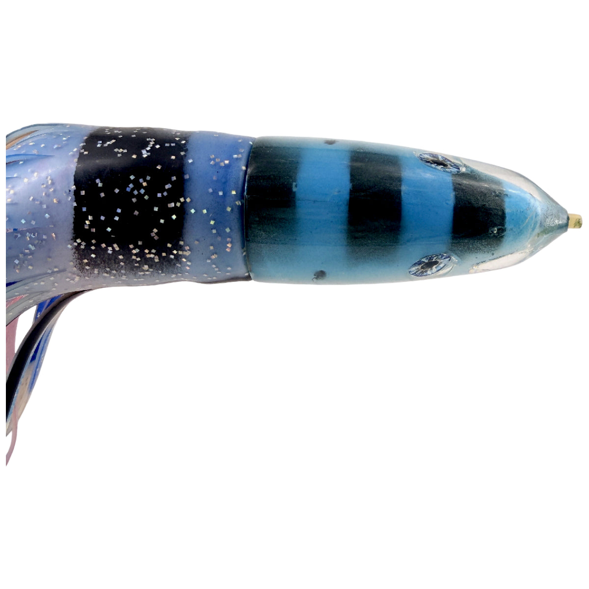Alii Kai Lures Fish Head 14” Bullet Blue Stripes HEAVY Skirted – Pre-owned