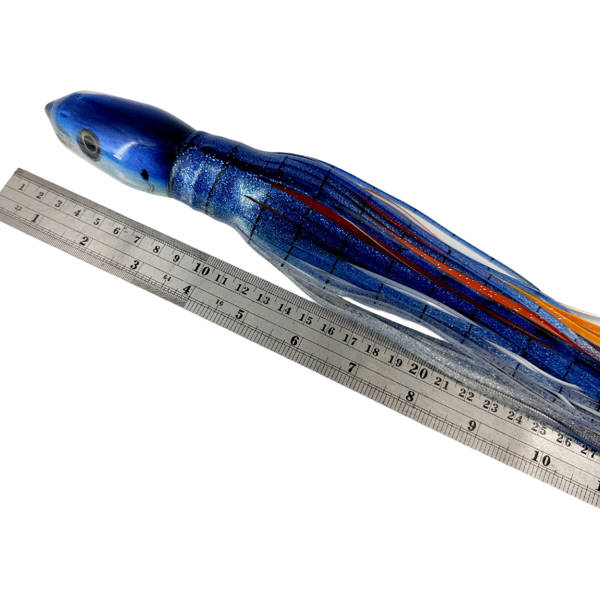 Alii Kai Lures Fish Head 12” Bullet Blue Skirted – Small Flaw Pre-owned