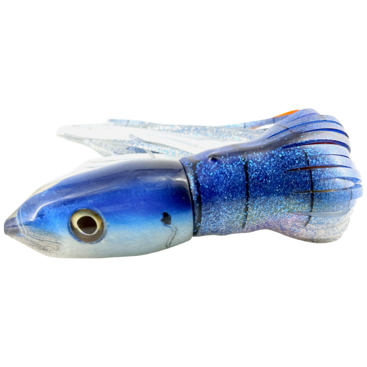 Alii Kai Lures Fish Head 12” Bullet Blue Skirted – Small Flaw Pre-owned