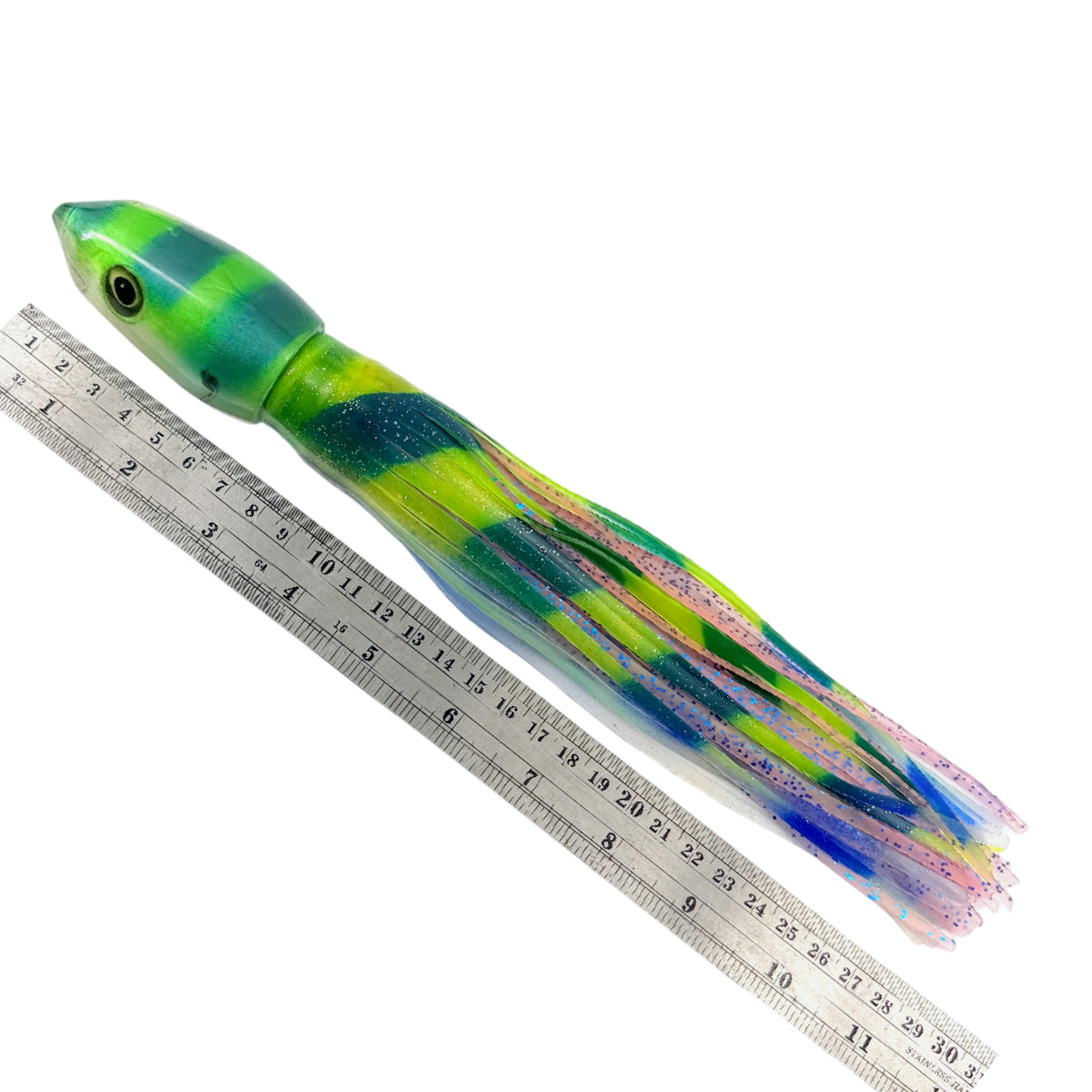 Alii Kai Lures Fish Head 12” Bullet Green Blue Skirted – Pre-owned