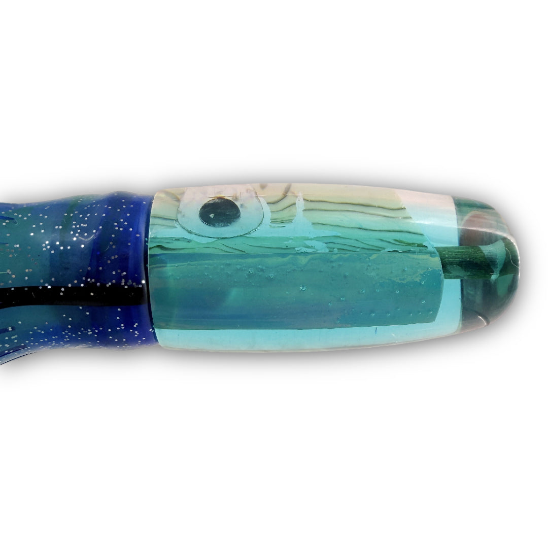 Alii Kai Lures 14 “ Medium Plunger Teal Earlier Model  6 oz Skirted  Like New