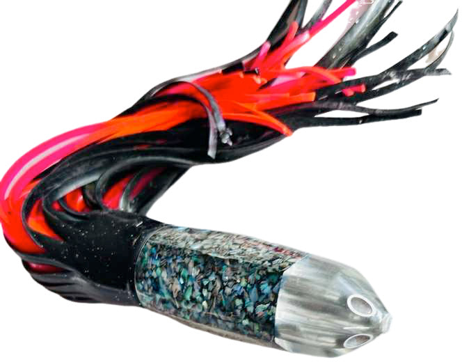 Alii Kai Lures 12" Bullet Black Sparkle Teeth Marks  15oz  Skirted  Pre-owned