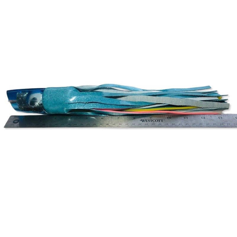 Bomboy Lures - Bomboy Lures Scarface 12 Inch Earlier Logo - Blue - Skirted Vinyl Pre Owned - Used Lures