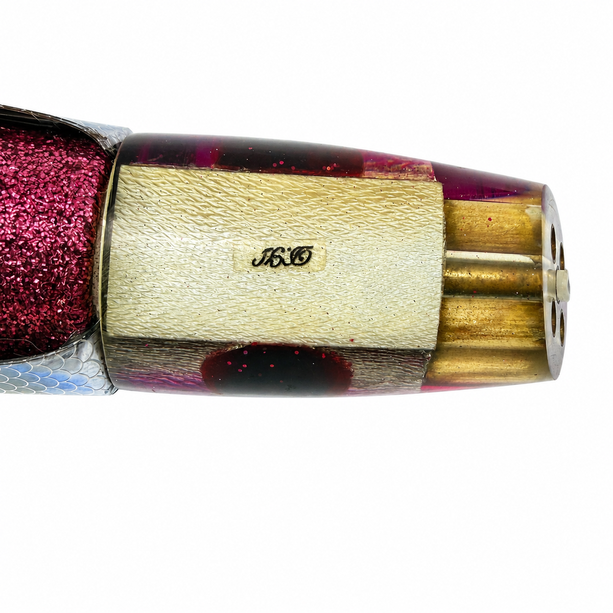 DH Danford Hong Vintage 9" Jetted Lai Skin Slant Fuchsia Pre-Owned