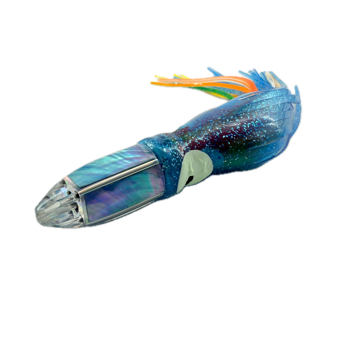 Koya Lures Karma 7" Jetted Bullet – Ice Blue Shell – Blue & Orange Yamashita Skirts New