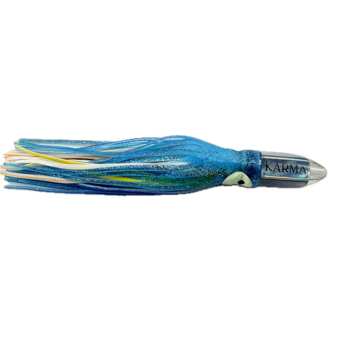 Koya Lures Karma 7" Jetted Bullet – Ice Blue Shell – Blue & Orange Yamashita Skirts New
