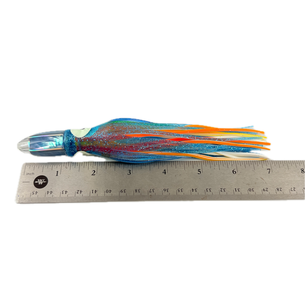 Koya Lures Karma 7" Jetted Bullet – Ice Blue Shell – Blue & Orange Yamashita Skirts New