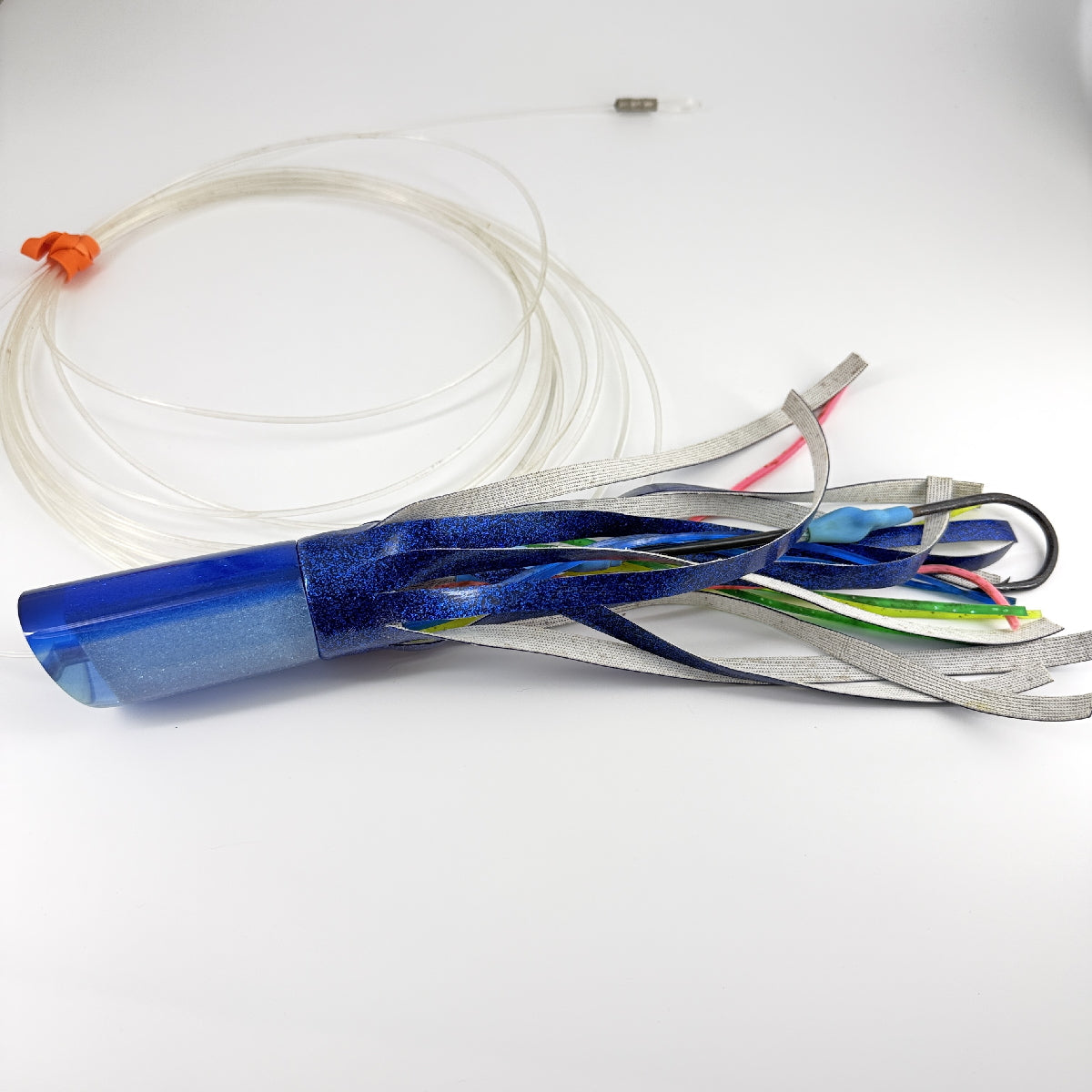 Koya Lures  Tube 12” Blue Sparkle Early Model 5.5 oz  Rigged Vinyl Skirted | Pre-owned