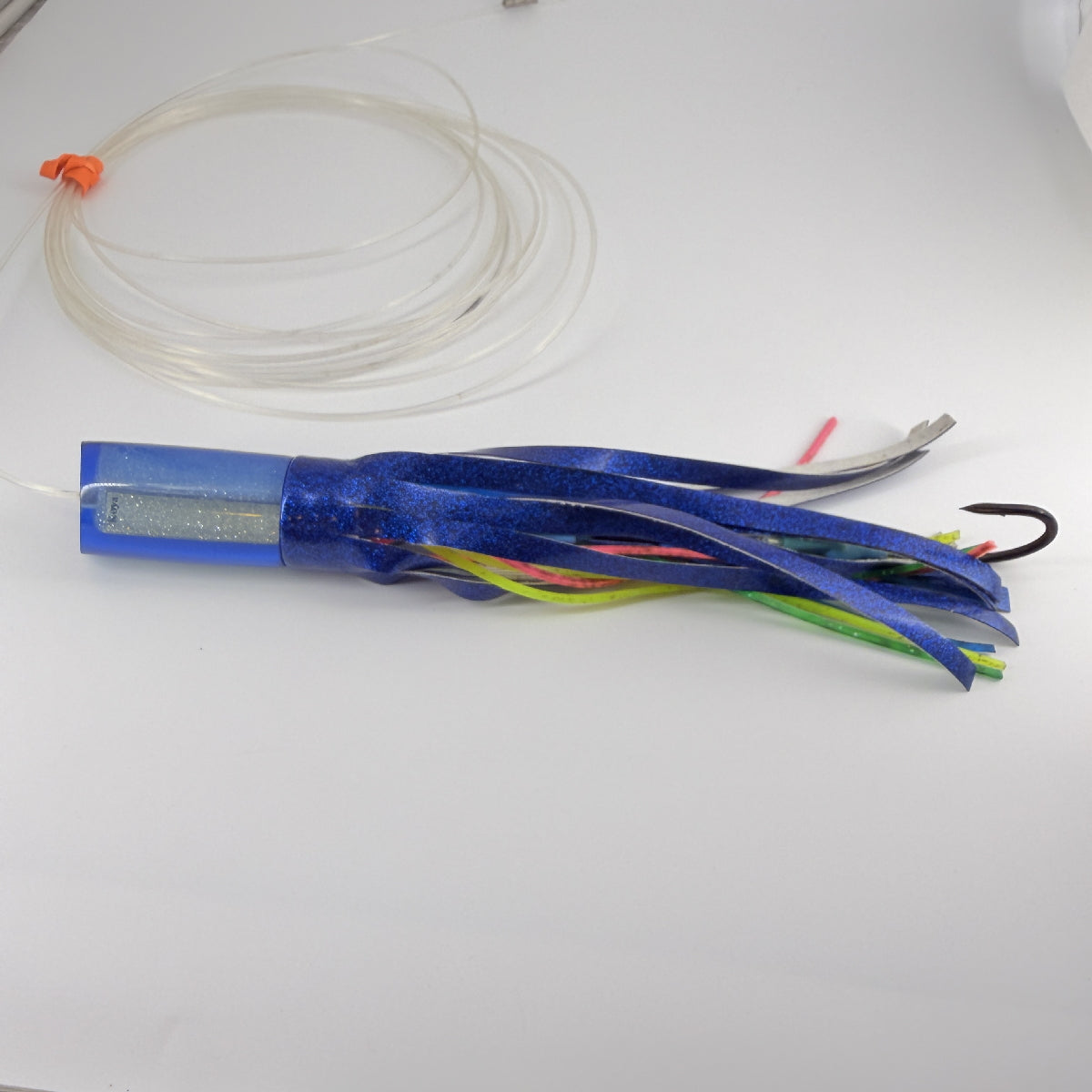 Koya Lures  Tube 12” Blue Sparkle Early Model 5.5 oz  Rigged Vinyl Skirted | Pre-owned