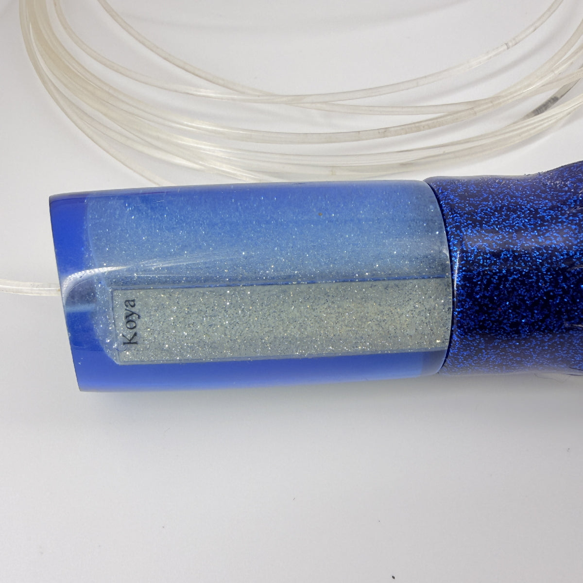 Koya Lures  Tube 12” Blue Sparkle Early Model 5.5 oz  Rigged Vinyl Skirted | Pre-owned