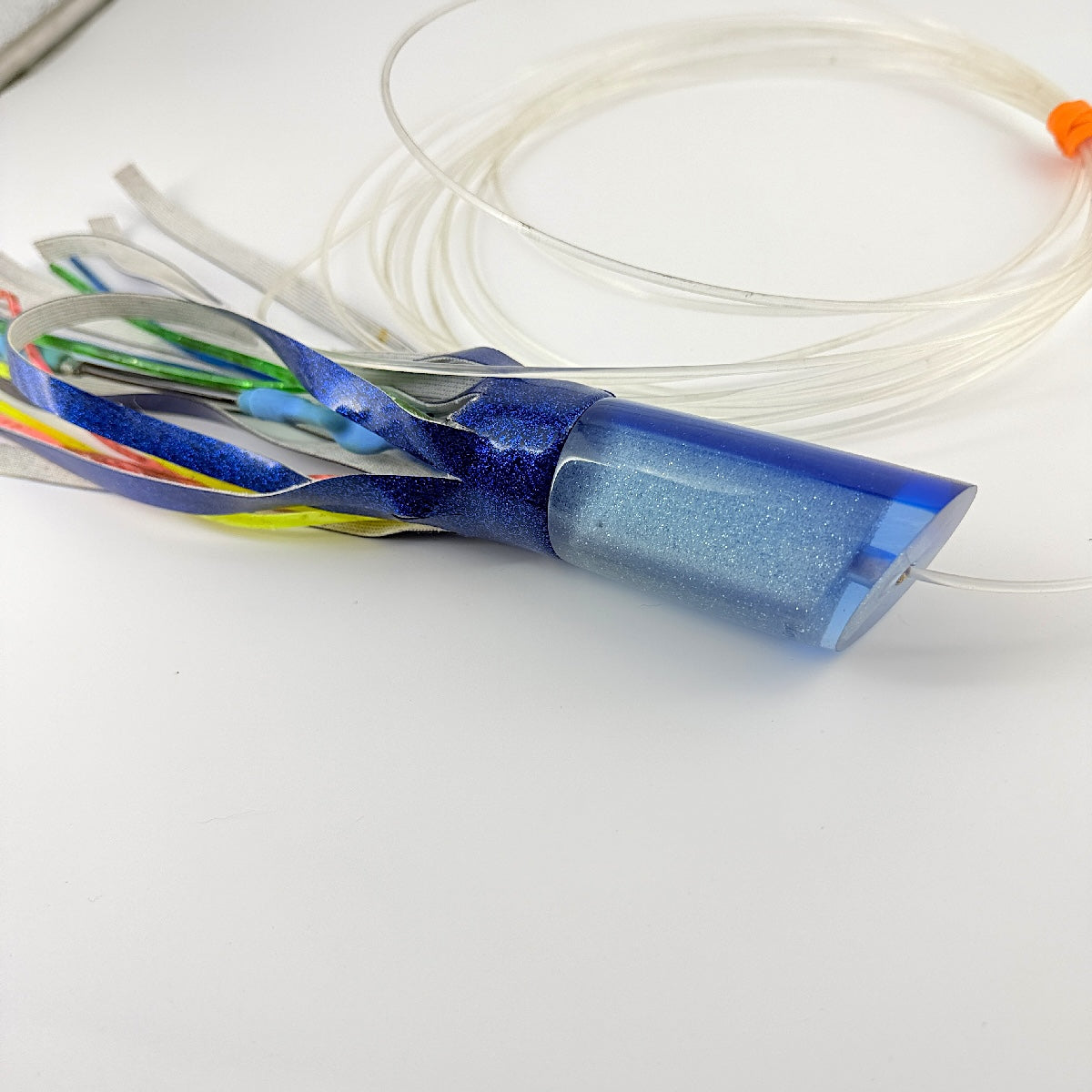 Koya Lures  Tube 12” Blue Sparkle Early Model 5.5 oz  Rigged Vinyl Skirted | Pre-owned