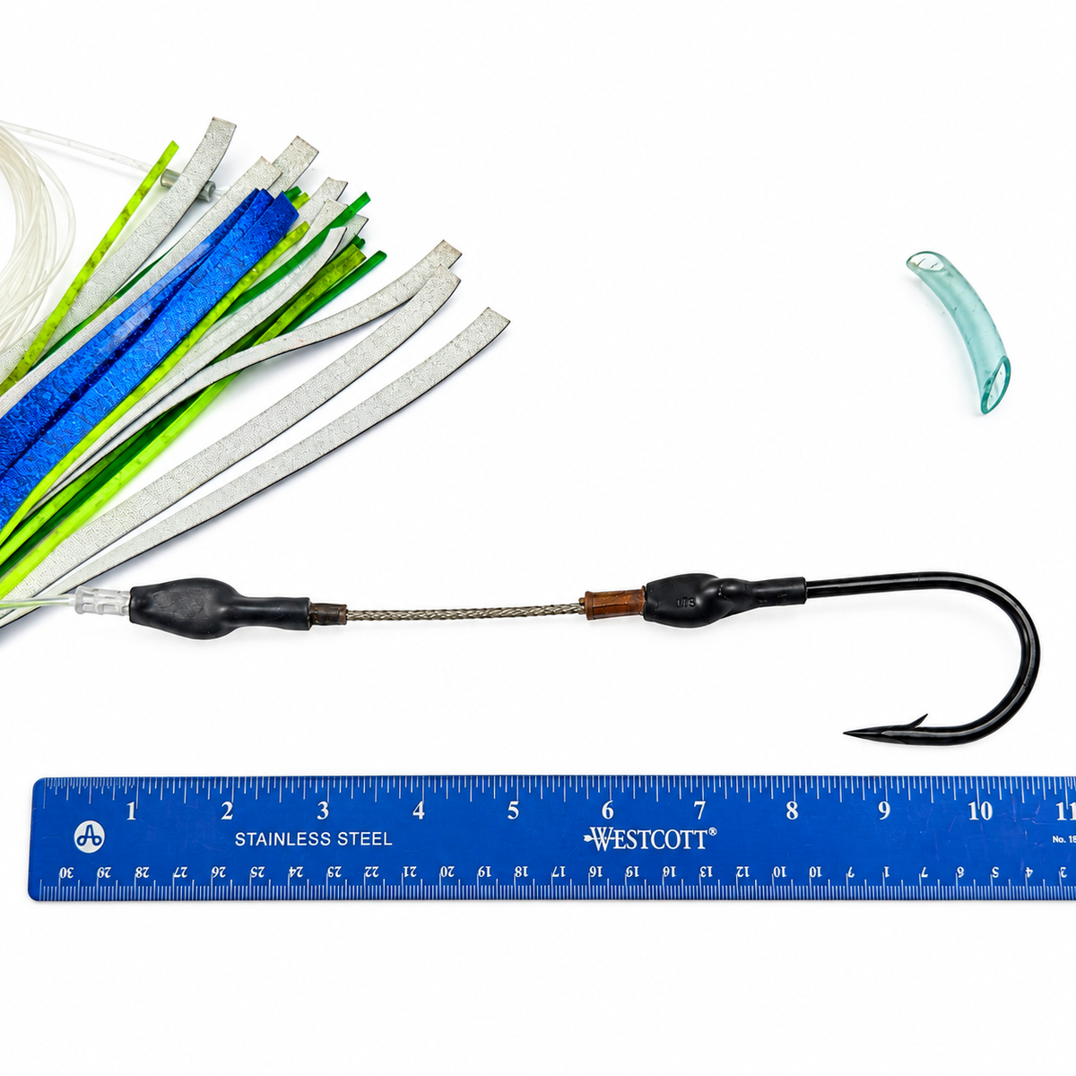 Koya Lures  Poi Dog Early Model 12”  Plunger Blue & Mirror  Early Model 5.5 oz Rigged Vinyl Skirted |Pre-owned