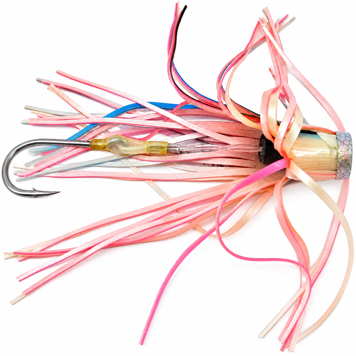 Koya Lures Small Tube 9" White Pearl Proven Vinyl Skirted Rigged has kink in line | Pre-owned - photo 3 of 3