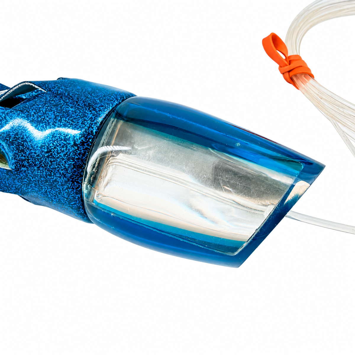 Koya Lures  Poi Dog Early Model 12”  Plunger Blue & Mirror  Early Model 5.5 oz Rigged Vinyl Skirted |Pre-owned