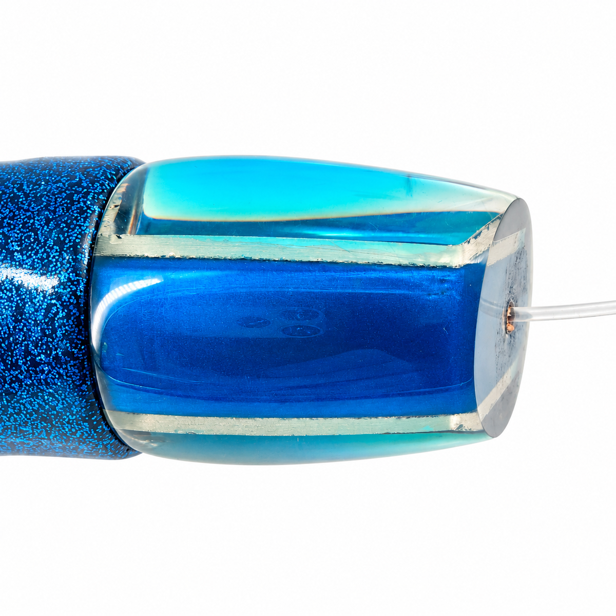 Koya Lures  Poi Dog Early Model 12”  Plunger Blue & Mirror  Early Model 5.5 oz Rigged Vinyl Skirted |Pre-owned
