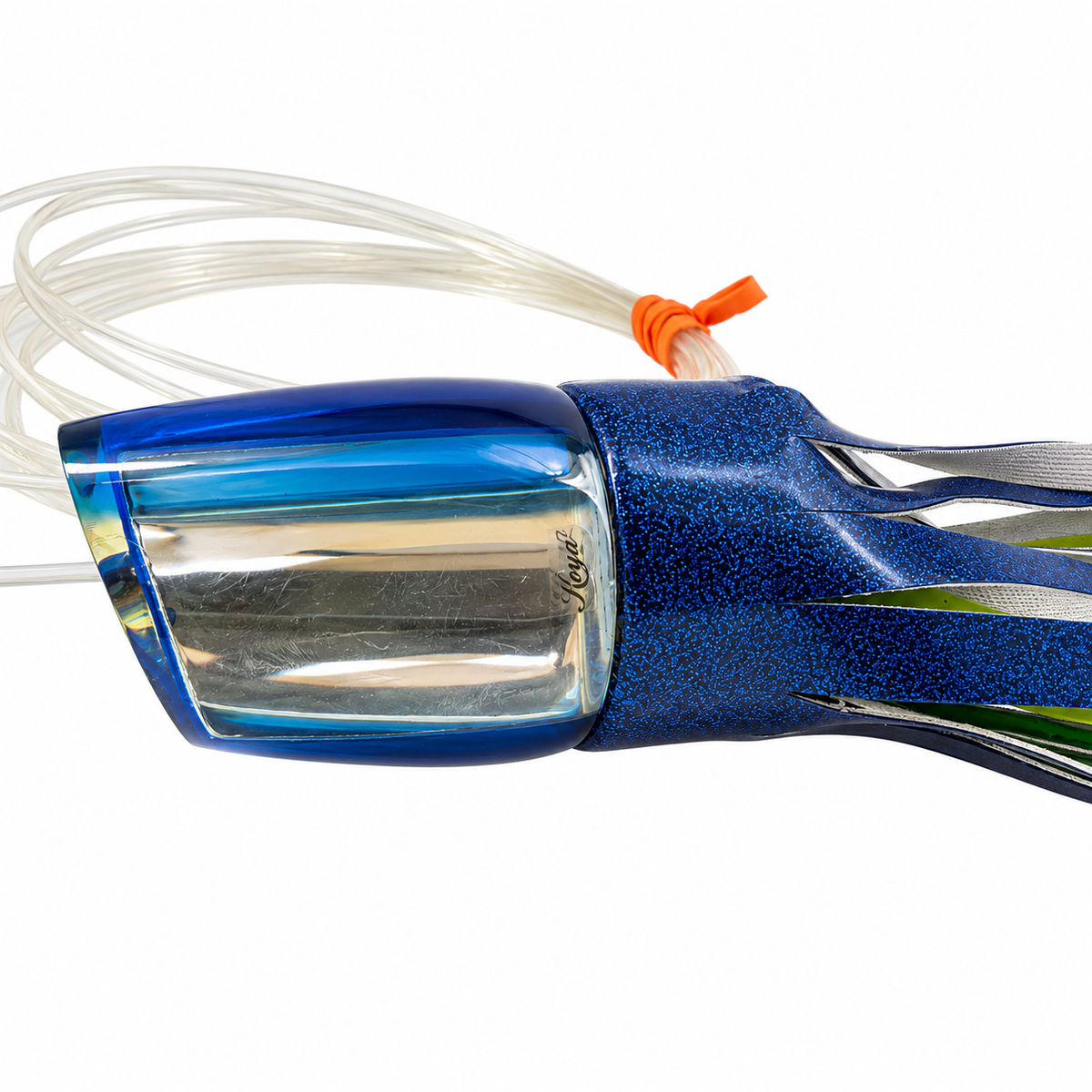Koya Lures  Poi Dog Early Model 12”  Plunger Blue & Mirror  Early Model 5.5 oz Rigged Vinyl Skirted |Pre-owned