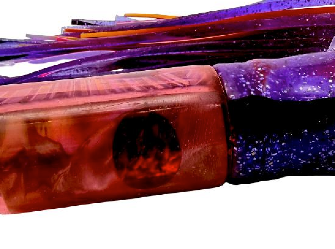 Marlin Magic Lures 12” Red Tube Abalone Shell Vintage Skirted – Vintage