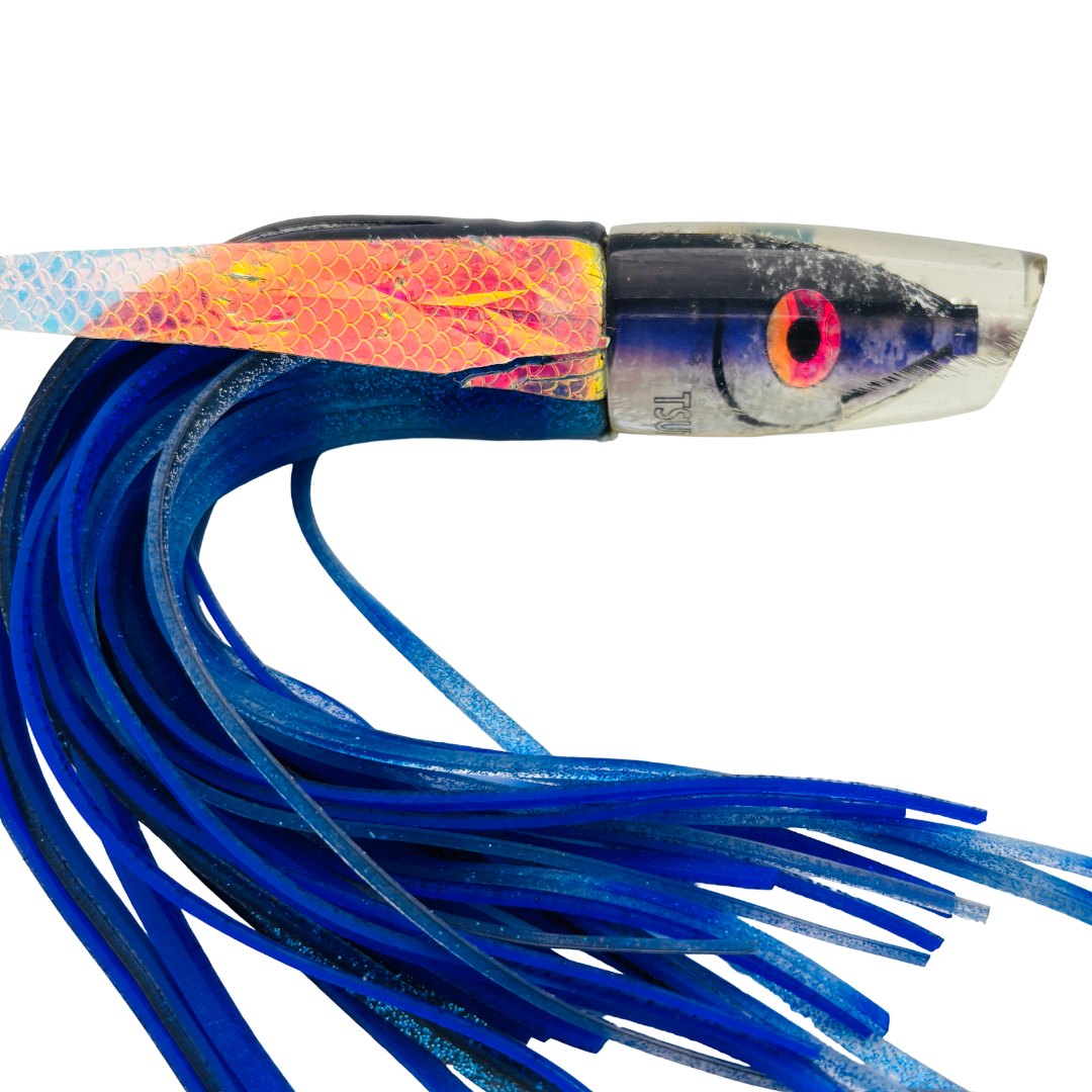 Tsutomu Lures Slant Fish Head Plunger Purple 8” Skirted 4.8 oz Pre-Owned