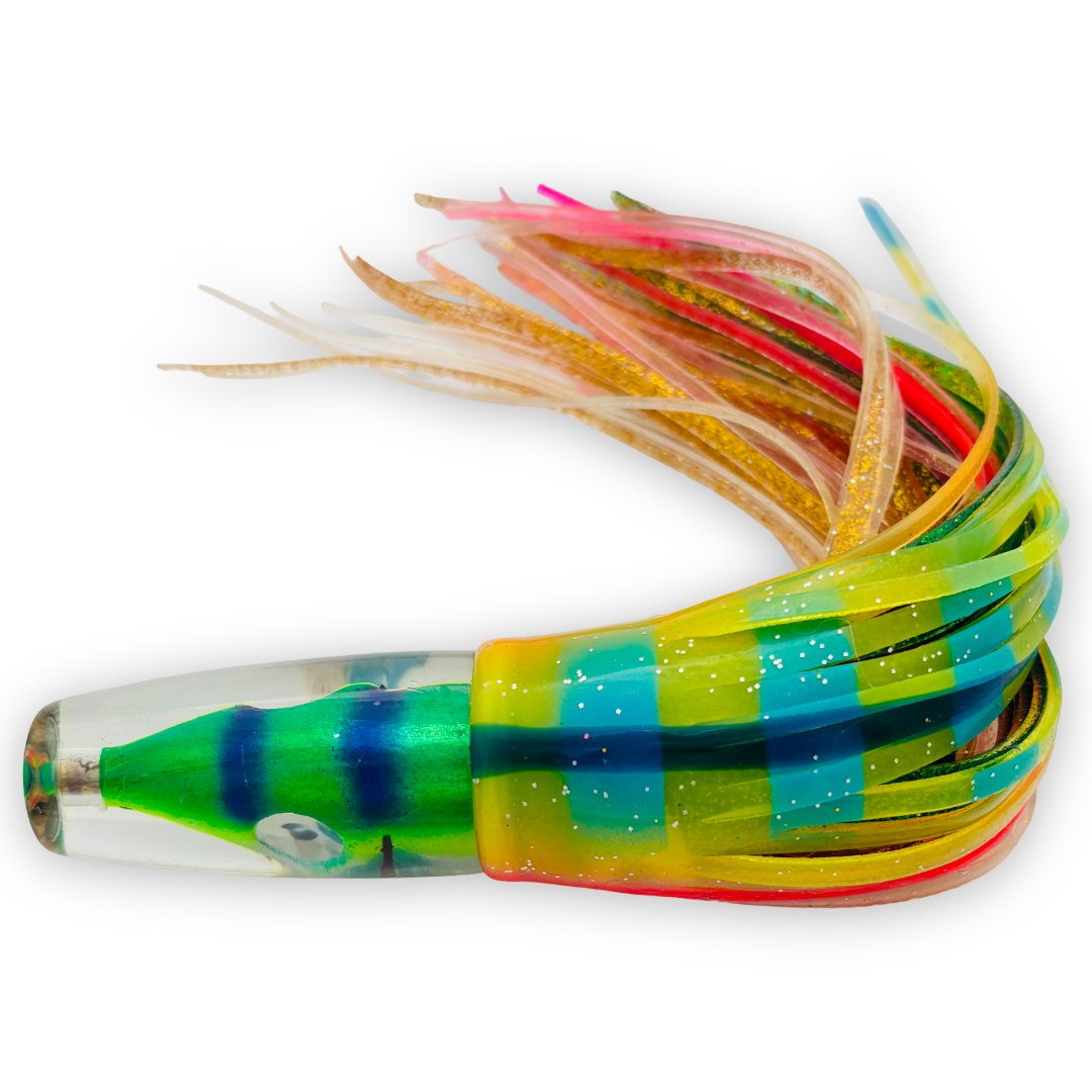 Tsutomu Lures Invert Fish Head 9”Invert Green Yellow 4.2 oz Skirted Like New