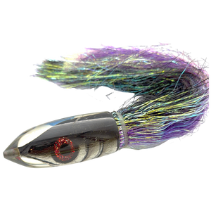Tsutomu Lures H1 Premium Bullet 9+” Black Fish Head Skirted Flashabou Used