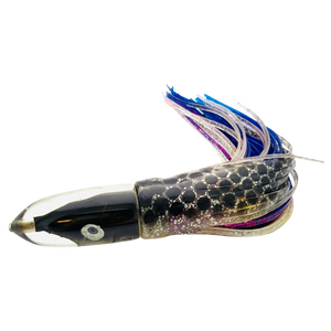 Tsutomu Lures Bullet 8” Black Silver Fish Head Skirted New