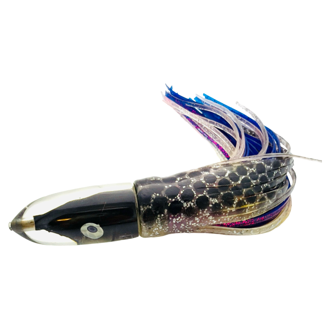 Tsutomu Lures Bullet 8” Black Silver Fish Head Skirted New