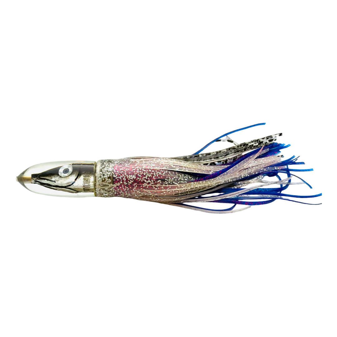 Tsutomu Lures Bullet 8” Black Silver Fish Head Skirted New