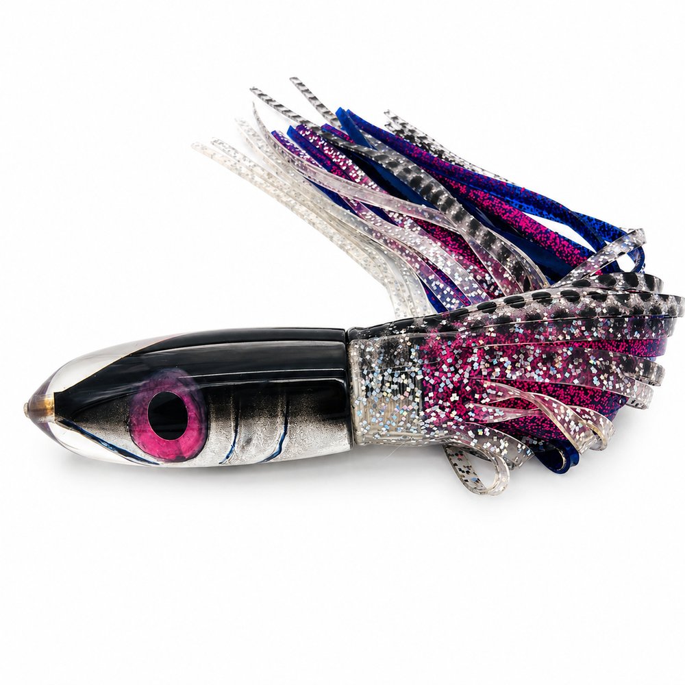 Tsutomu Lures Fish Head Bullet 12" Gray Silver Skirted Heavy 20 oz Like New