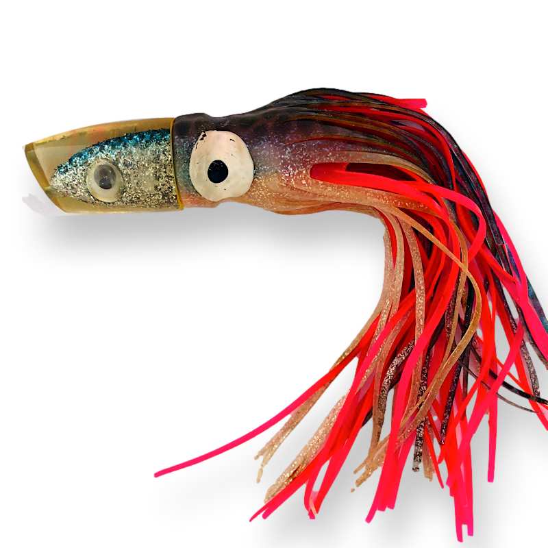 Yo-Zuri Lures Vintage Mac Head 9 inch Glitter Fish Head Battle Scars